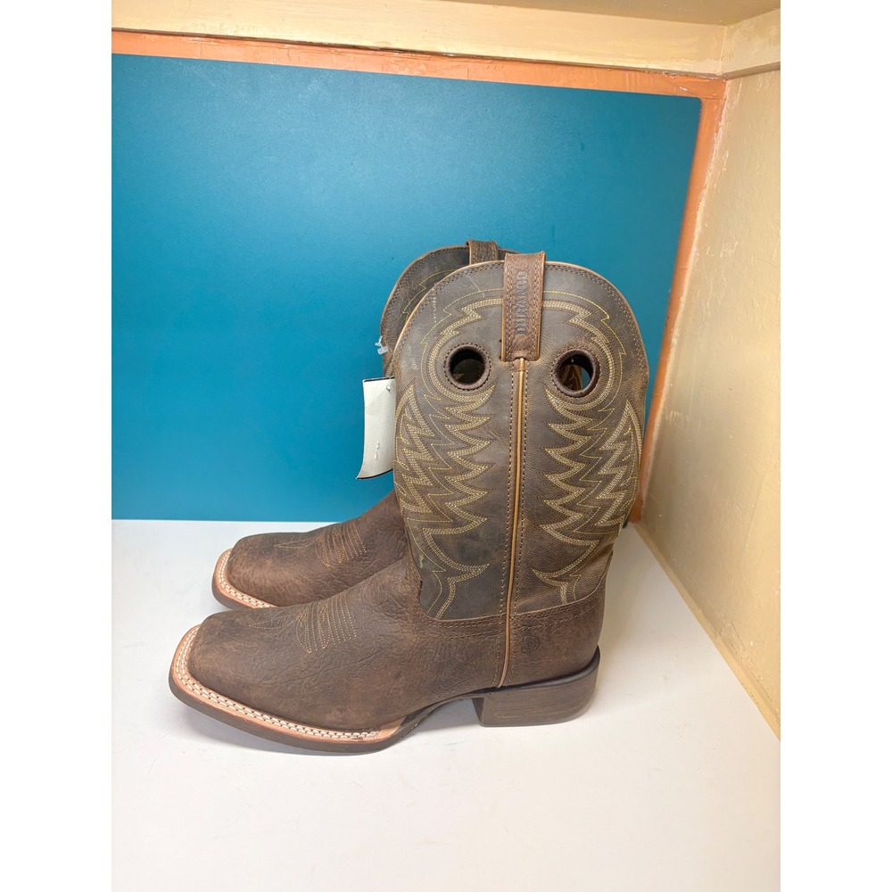 Durango Mens 11D Rebel Pro Brown Teak Wood Leather Square Toe Western Boots